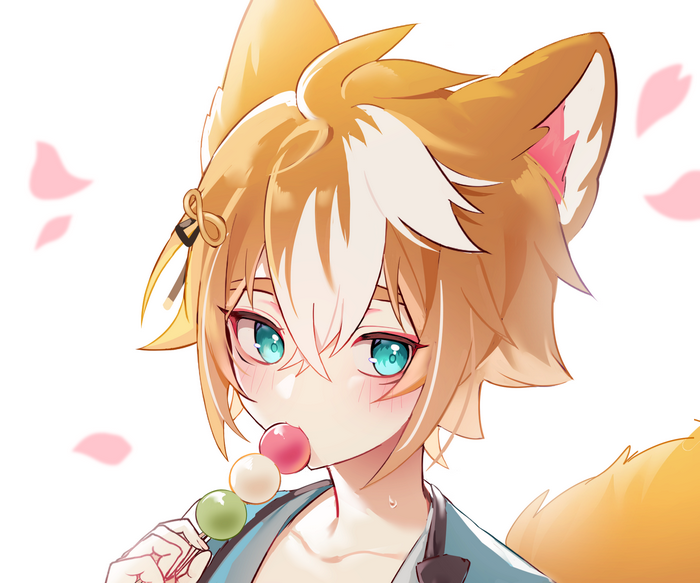 Gorou from Genshin Impact with Dango