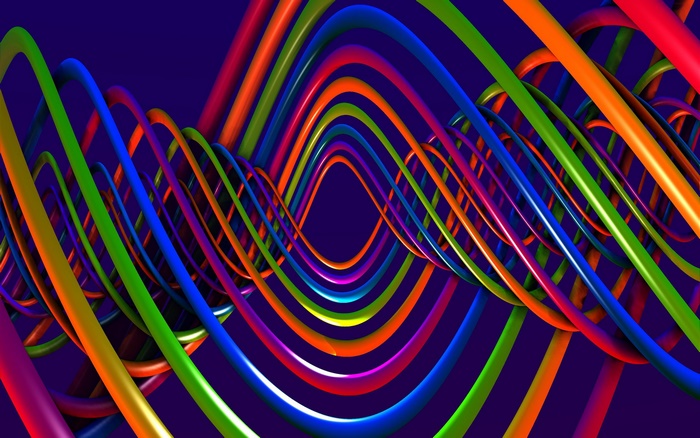 Abstract Rainbow Wavy Tubes