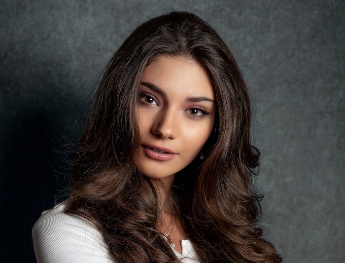 Brunette Model with Brown Eyes Portrait