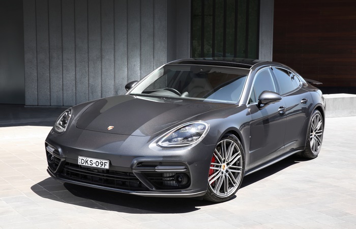 Sleek Dark Grey Porsche Panamera Sport Car