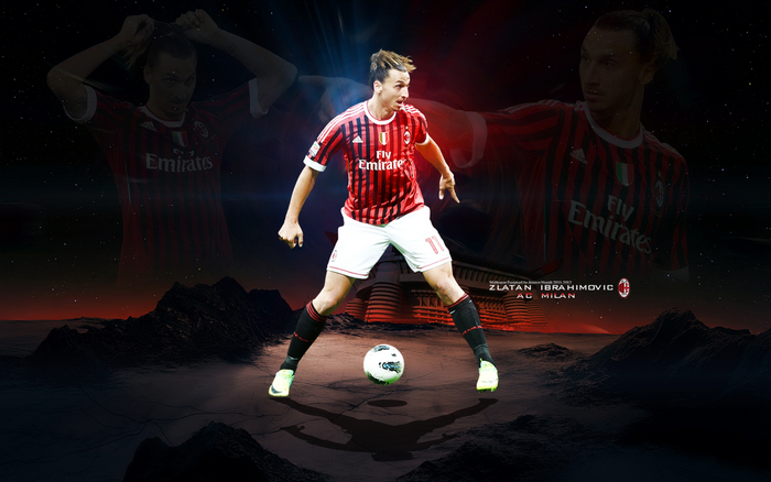 Zlatan Ibrahimovic A.C. Milan Dynamic Football Art