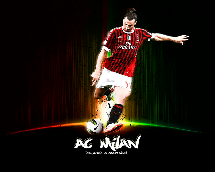 Zlatan Ibrahimovic AC Milan Dynamic Football Art