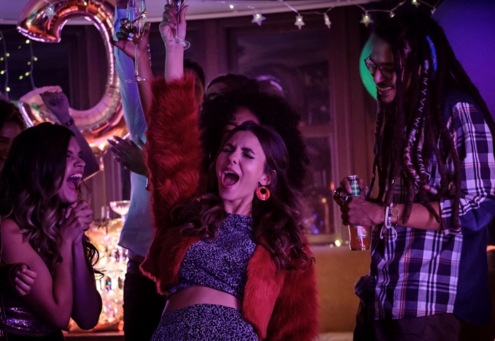 Victoria Justice excited at a 30th birthday party