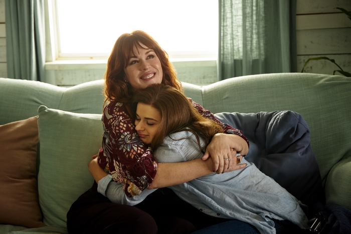 Molly Ringwald and Joey King hug in The Kissing Booth 3