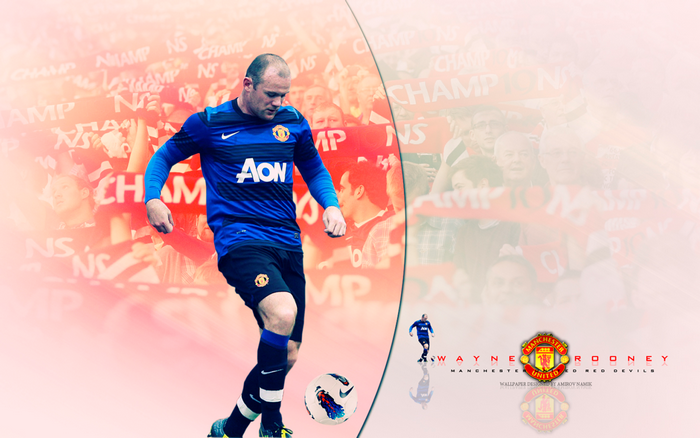 Wayne Rooney Manchester United Football Action