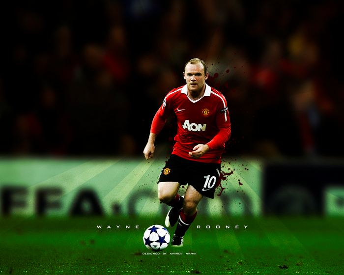 Wayne Rooney Manchester United Football Action