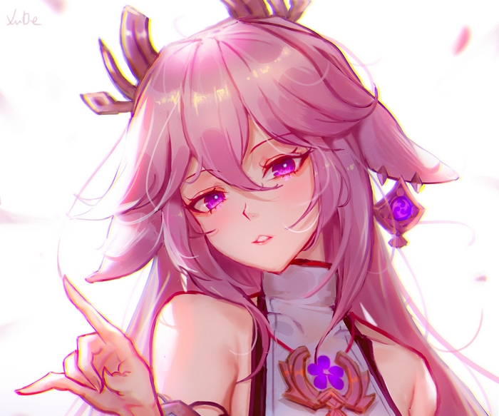 Yae Miko Guuji Genshin Impact pointing finger