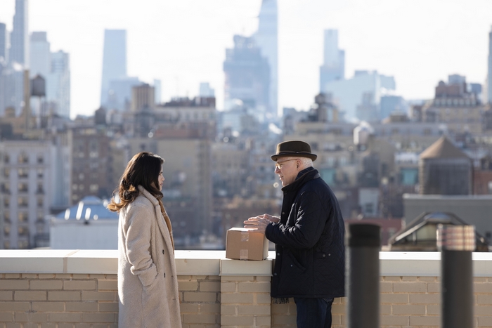 Steve Martin and Selena Gomez on Only Murders rooftop