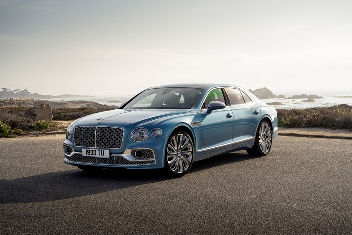 Bentley Flying Spur Mulliner on a scenic coastal road