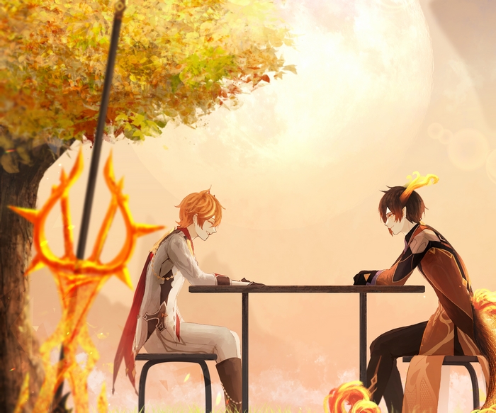 Genshin Impact: Childe and Zhongli's Peaceful Encounter