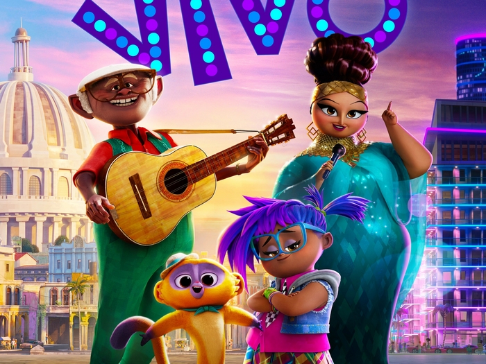 Vivo movie characters in a vibrant city