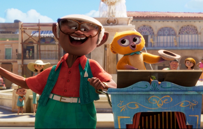 Vivo and Andrés Hernández performing with organ grinder