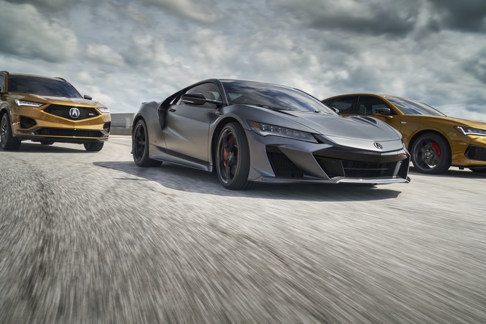 Acura NSX Type S supercar with other Acura models