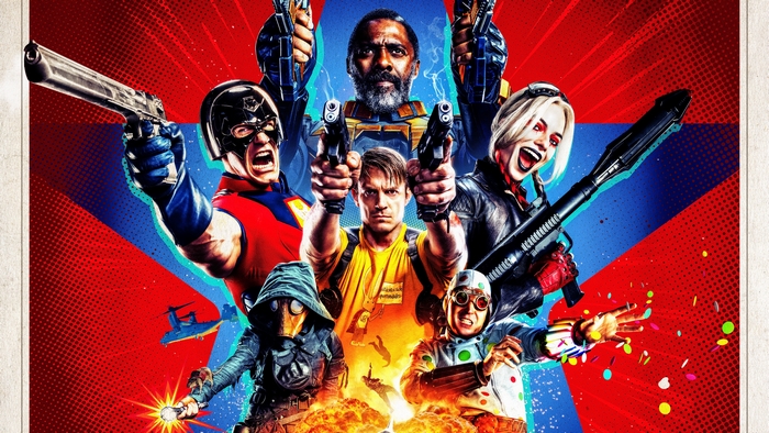 The Suicide Squad movie poster with Bloodsport and Harley Quinn