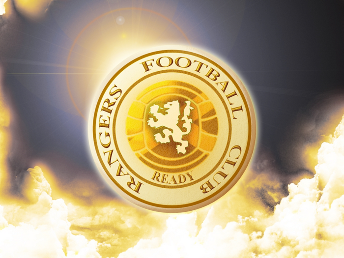 Rangers F.C. Golden Emblem in Heavenly Sky