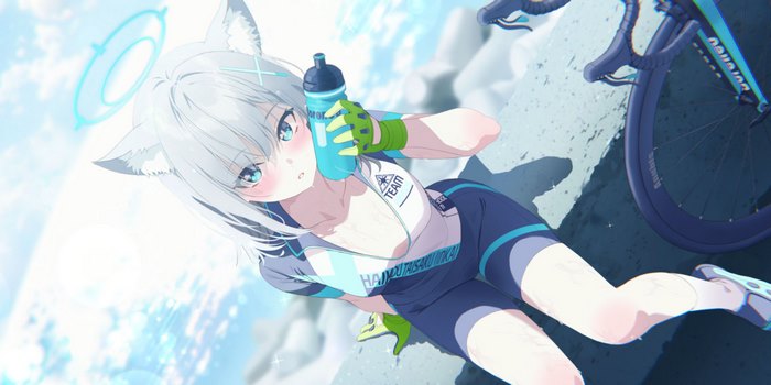 Shiroko Relaxing After Cycling