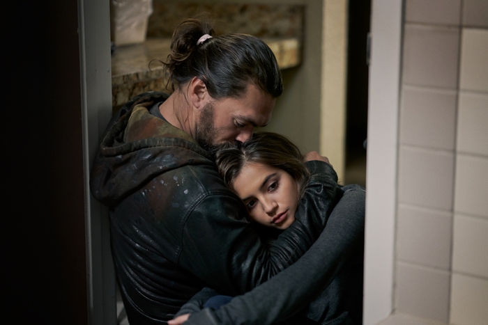Jason Momoa comforts Isabela Merced in Sweet Girl