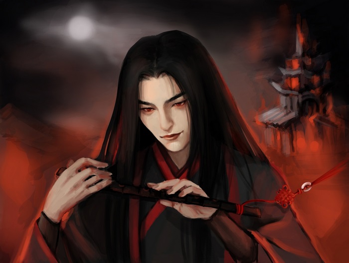 Wei Wuxian, the Yiling Patriarch, with Chenqing flute
