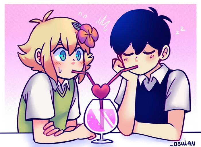 Sunny and Basil Sharing a Drink OMORI