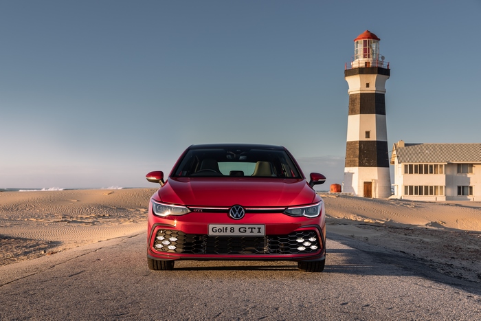 Volkswagen Golf 8 GTI at lighthouse beach