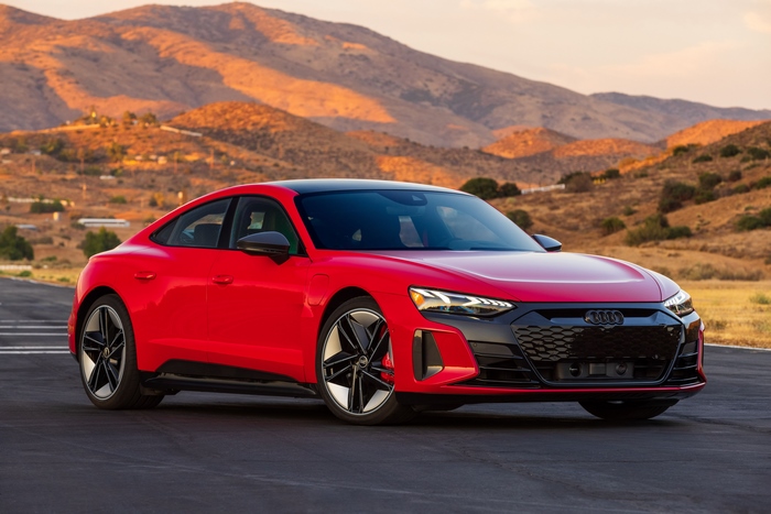 Red 2022 Audi RS e-tron GT electric sport car