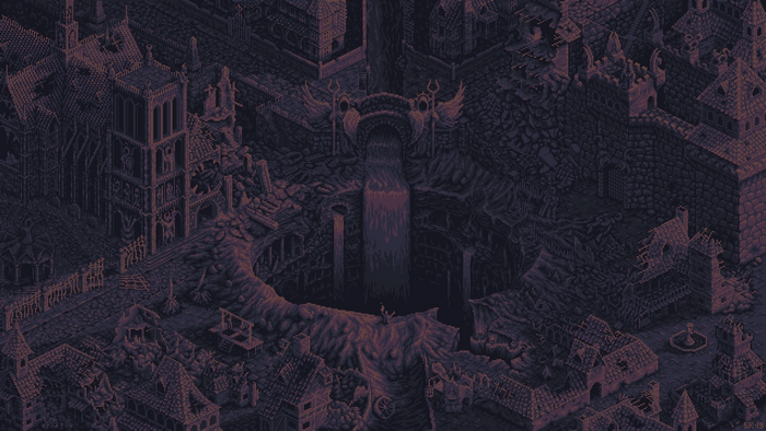Descendant in Dark Town with Waterfall