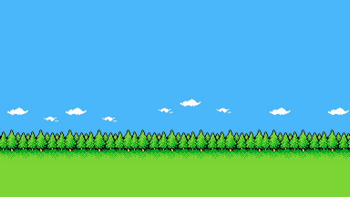 Artistic Pixel Art Forest Landscape