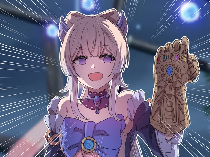 Sangonomiya Kokomi wields the Infinity Gauntlet