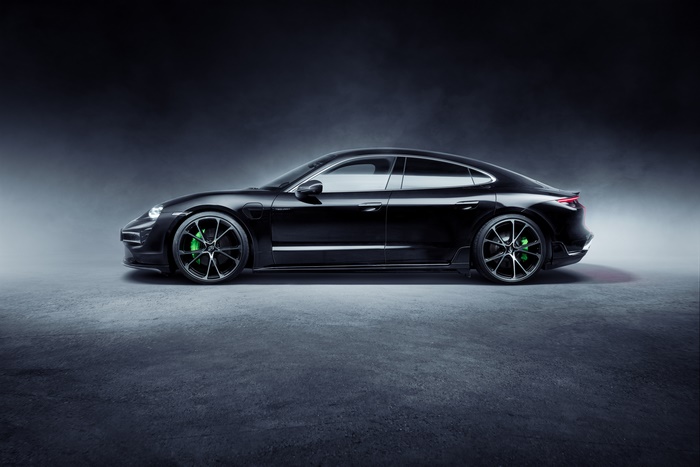 Black TechArt Porsche Taycan Aerokit Sport Car