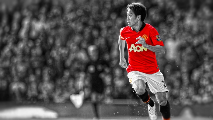 Shinji Kagawa running for Manchester United