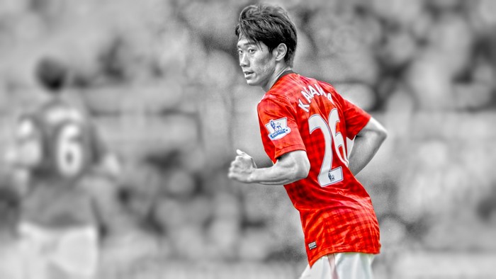 Shinji Kagawa playing for Manchester United