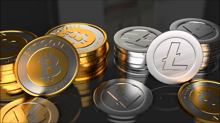Bitcoin and Litecoin Cryptocurrency Coins