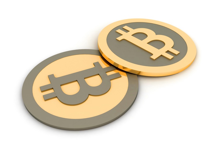 Golden Bitcoin cryptocurrency coins