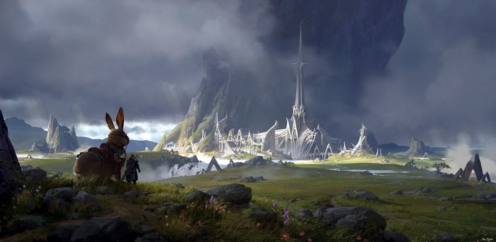 Fantasy Adventure to the White Castle with a Giant Rabbit