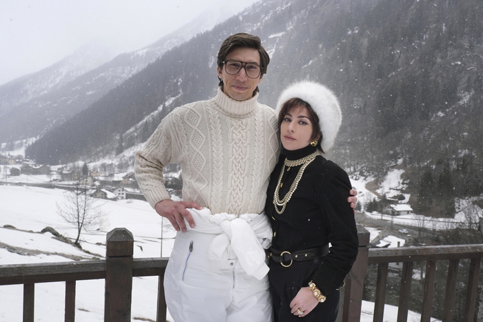 House of Gucci: Lady Gaga and Adam Driver in snow