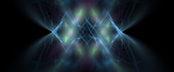 Abstract Glowing Blue Green Kaleidoscope 4K