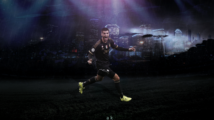 Álvaro Morata Juventus F.C. night city celebration