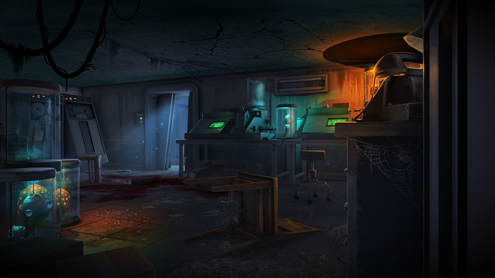 Abandoned Bunker Lab with Strange Specimens