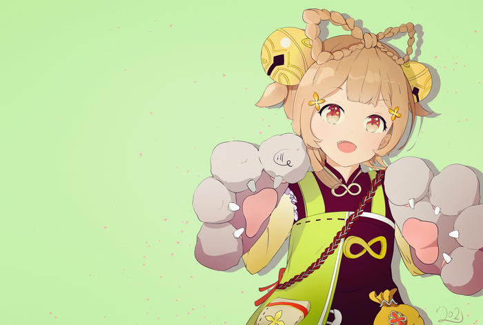 Yaoyao (Genshin Impact) reaching out with cute paws