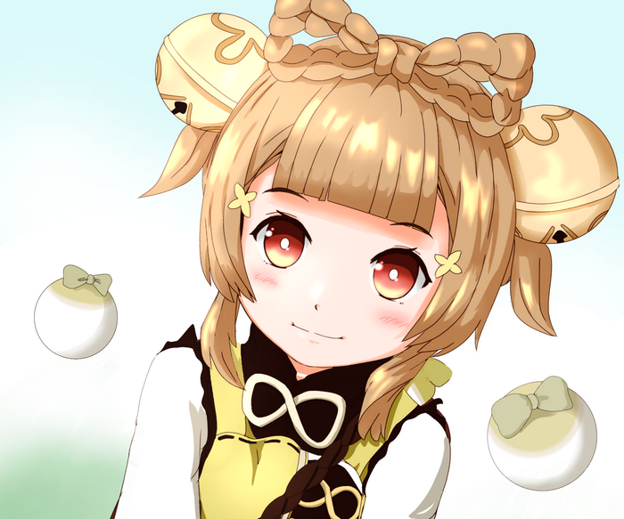 Genshin Impact Yaoyao smiling with radishes