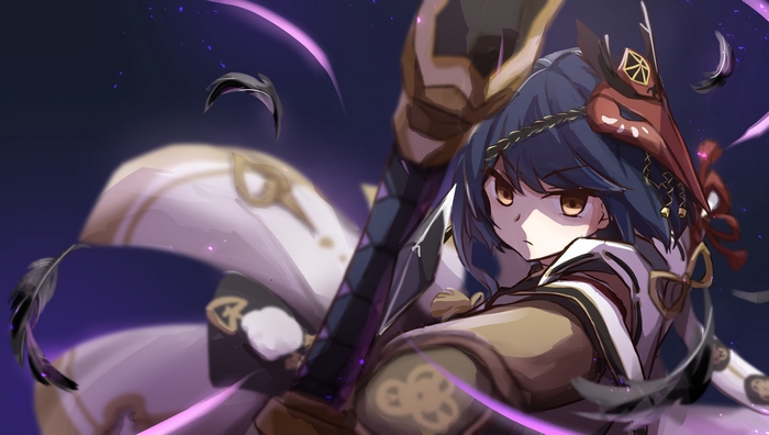 Kujou Sara unleashing Electro power