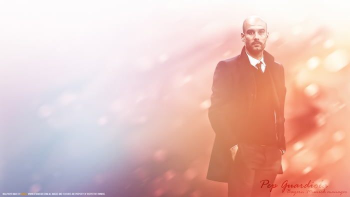 Pep Guardiola, Bayern Munich manager, in a coat