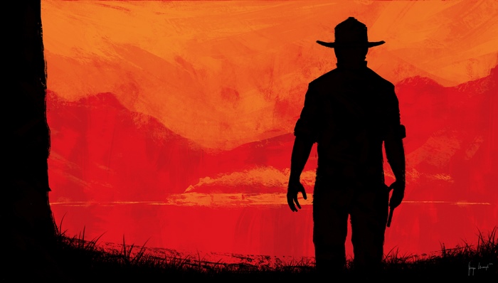 Red Dead Redemption 2 Arthur Morgan Sunset Silhouette