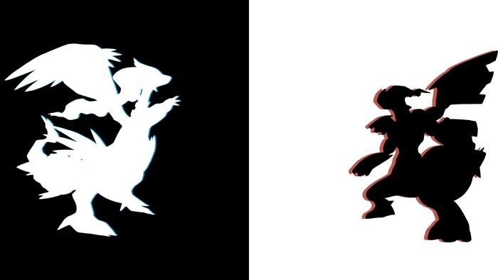 Reshiram and Zekrom Pokémon Black and White 4K