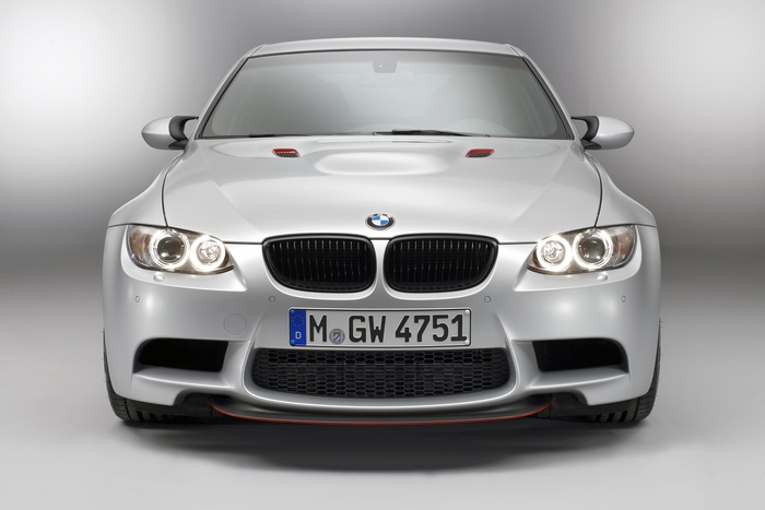 Front View of Silver BMW M3 CRT E90