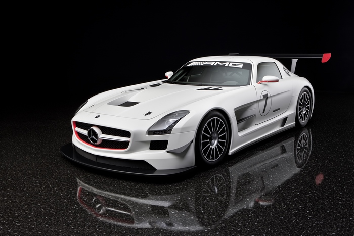 White Mercedes-Benz SLS AMG GT3 Race Car