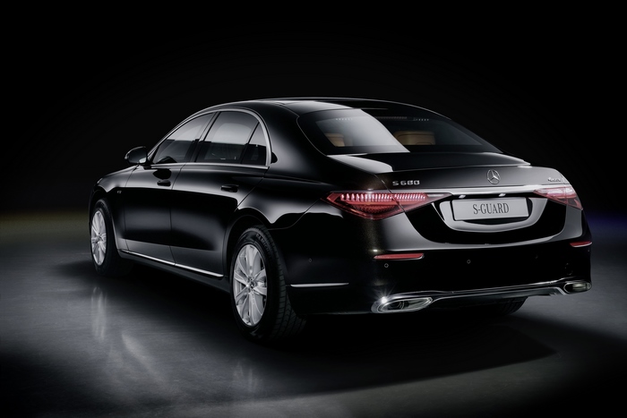 Black Mercedes-Benz S 680 Guard 4MATIC luxury sedan
