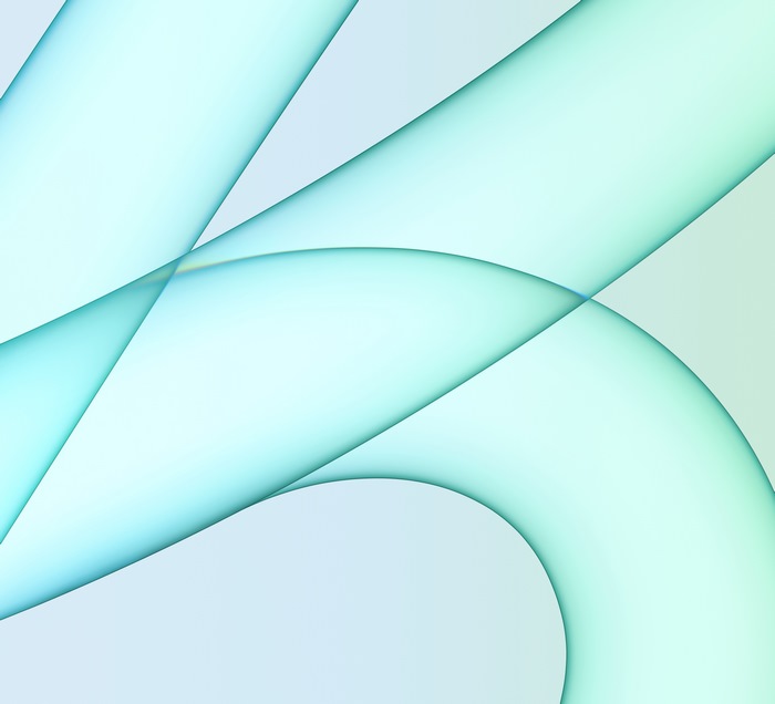 iMac 24" (2021) Green Stock Abstract Fluid Lines