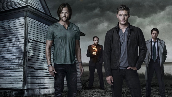Supernatural Cast with Sam, Dean, Castiel, Crowley