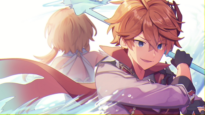Tartaglia Childe and Lumine from Genshin Impact